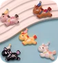 Charms din rășină cu unicorn cu desene animate – Mini Caboșoane Kawaii DIY pentru meșteșuguri și accesorii